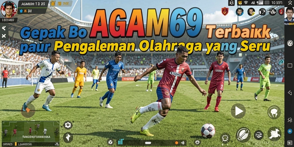Gambaran gameplay seru dari AGAM69 dengan aksi sepak bola nyata.