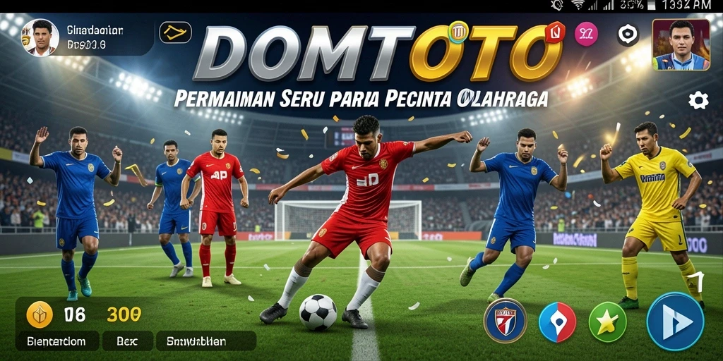 Tangkapan layar DOMTOTO menunjukkan aksi seru dalam pertandingan olahraga.