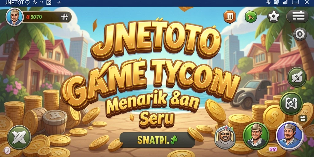 Screenshot gameplay JNETOTO menampilkan elemen manajemen bisnis yang menarik.