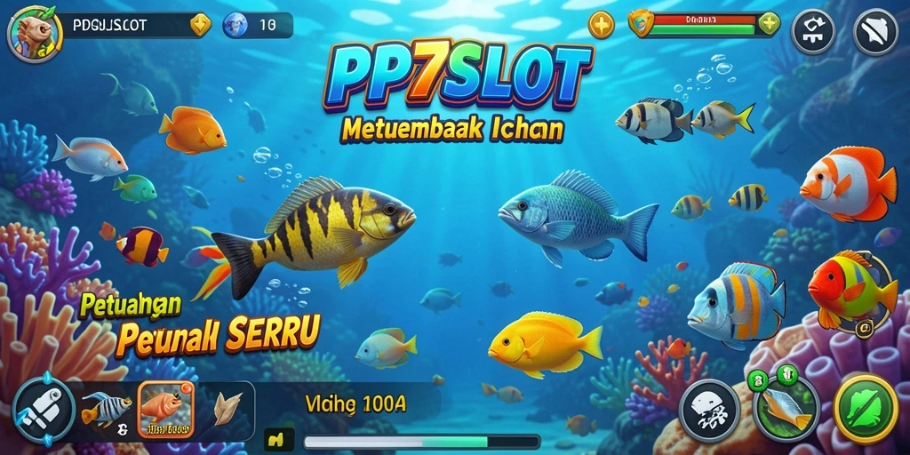 Screenshot gameplay PP7SLOT menampilkan keseruan menembak ikan di lautan.