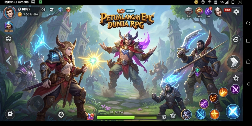 Screenshot menunjukkan aksi intens dalam gameplay RPG RI889.